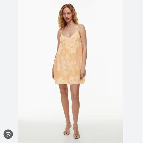 Aritzia Wilfred Lover Mini Babydoll Dress Soft Apricot Peach Size Large - Picture 8 of 8